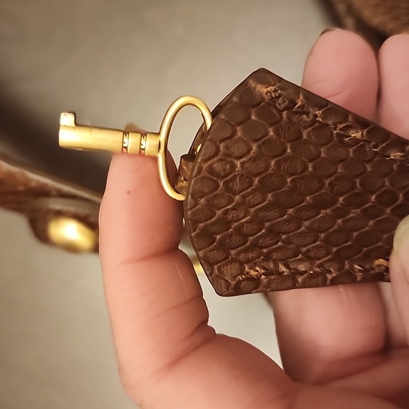 Talbot's Croc Embossed Brown Leather Bag Vintage NWOT - Picture 8 of 14